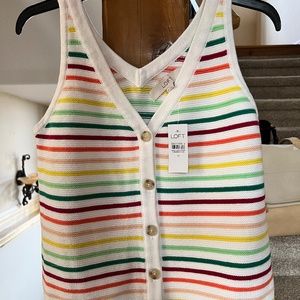 Loft v-neck striped sleeveless sweater